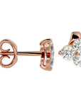 Cercei Stud Martini din Diamante Naturale de 0.44 ct din 18k Aur Roz - Castelo.ro