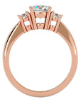Inel de Logodnă cu Trei Diamante Naturale Pavè de 1.18 ct din 18k Aur Roz - Castelo.ro