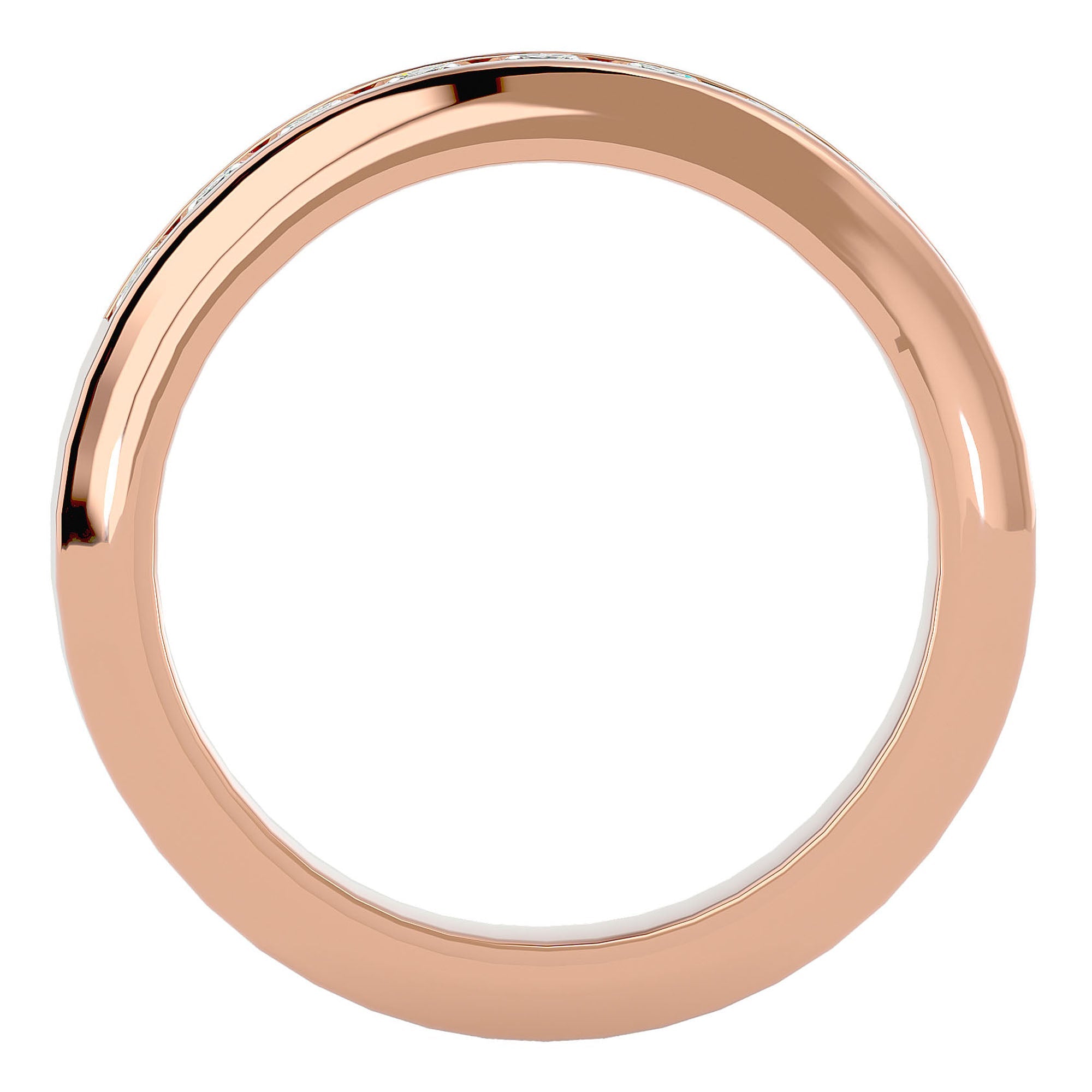 Verighetă Chloé cu Bandă De Diamante Naturale de 0.74 CT din 18k Aur Roz - Castelo.ro