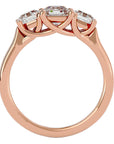 Inel de Logodnă din Aur 14k cu Trei Diamante Create în Laborator de 2.20 ct din 14k Aur Roz - Castelo.ro