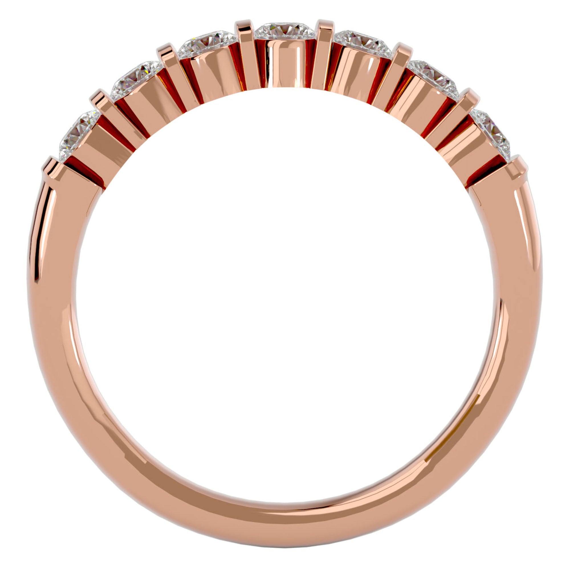 Inel Cu 7 Diamante Naturale de 0.52 ct din 18k Aur Roz - Castelo.ro