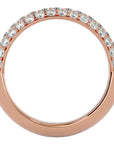 Inel Triplu Micro Pavé cu Moissanite de 0.90 ct din 18k Aur Roz - Castelo.ro