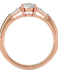 Inel de Logodnă din Aur 14k cu Trei Diamante Naturale de 0.93 ct din 14k Aur Roz - Castelo.ro