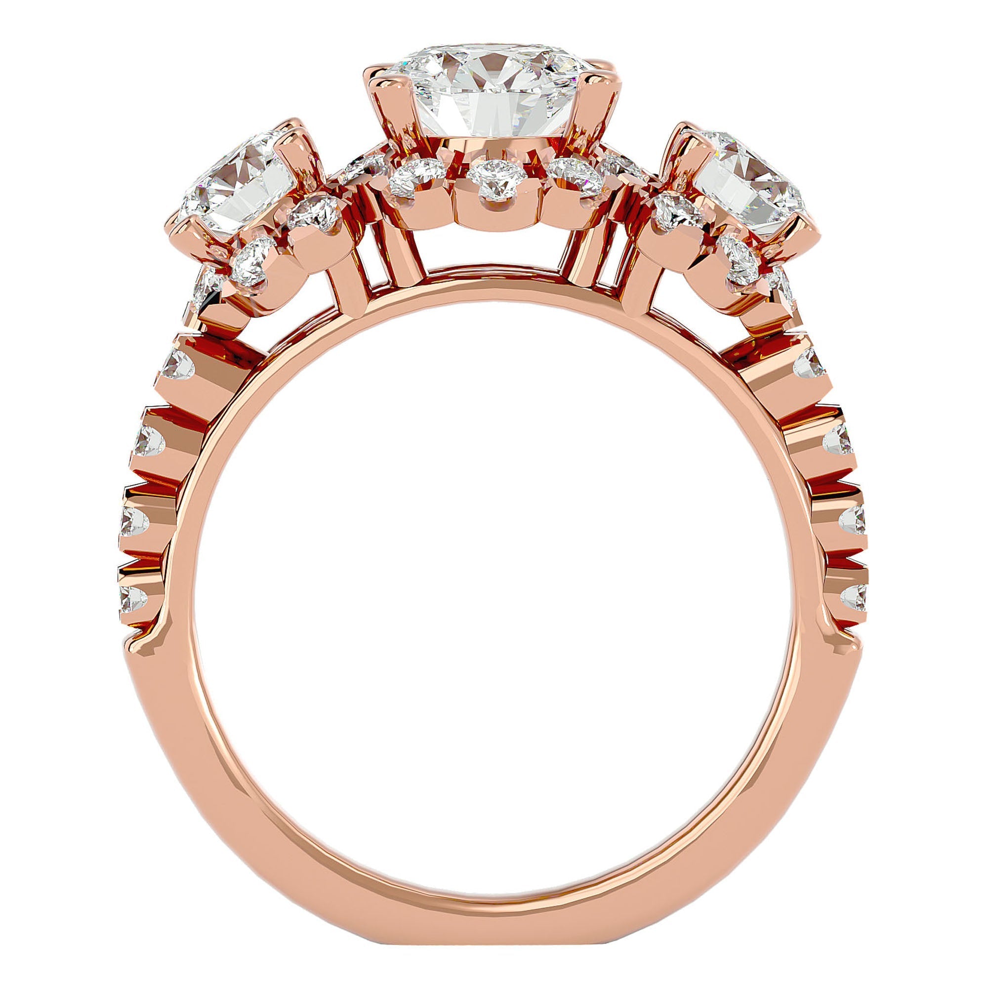 Inel de Logodnă Imperial din Aur 14k cu Diamante Create în Laborator de 2.04 ct din 14k Aur Roz - Castelo.ro