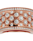 Inel Regal Vintage din Aur 14k cu Diamante Naturale de 1.73 ct din 14k Aur Roz - Castelo.ro