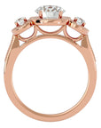 Inel de Logodnă Vintage din Aur 14k Cu Trei Diamante Create în Laborator de 1.43 ct din 14k Aur Roz - Castelo.ro