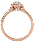 Inel de Logodnă Talisman din Aur 14k cu Moissanite Halo Pavé de 0.89 ct din 14k Aur Roz - Castelo.ro
