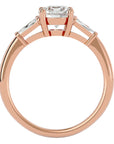 Inel de Logodnă din Aur 14k cu Trei Diamante Naturale de 1.22 ct din 14k Aur Roz 18 (58mm) - Castelo.ro