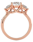 Inel de Logodnă cu Trei Diamante Naturale de 2.22 ct din 18k Aur Roz - Castelo.ro