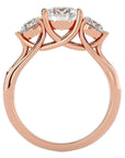 Inel de Logodnă cu Trei Diamante Naturale de 2.22 ct din 18k Aur Roz - Castelo.ro