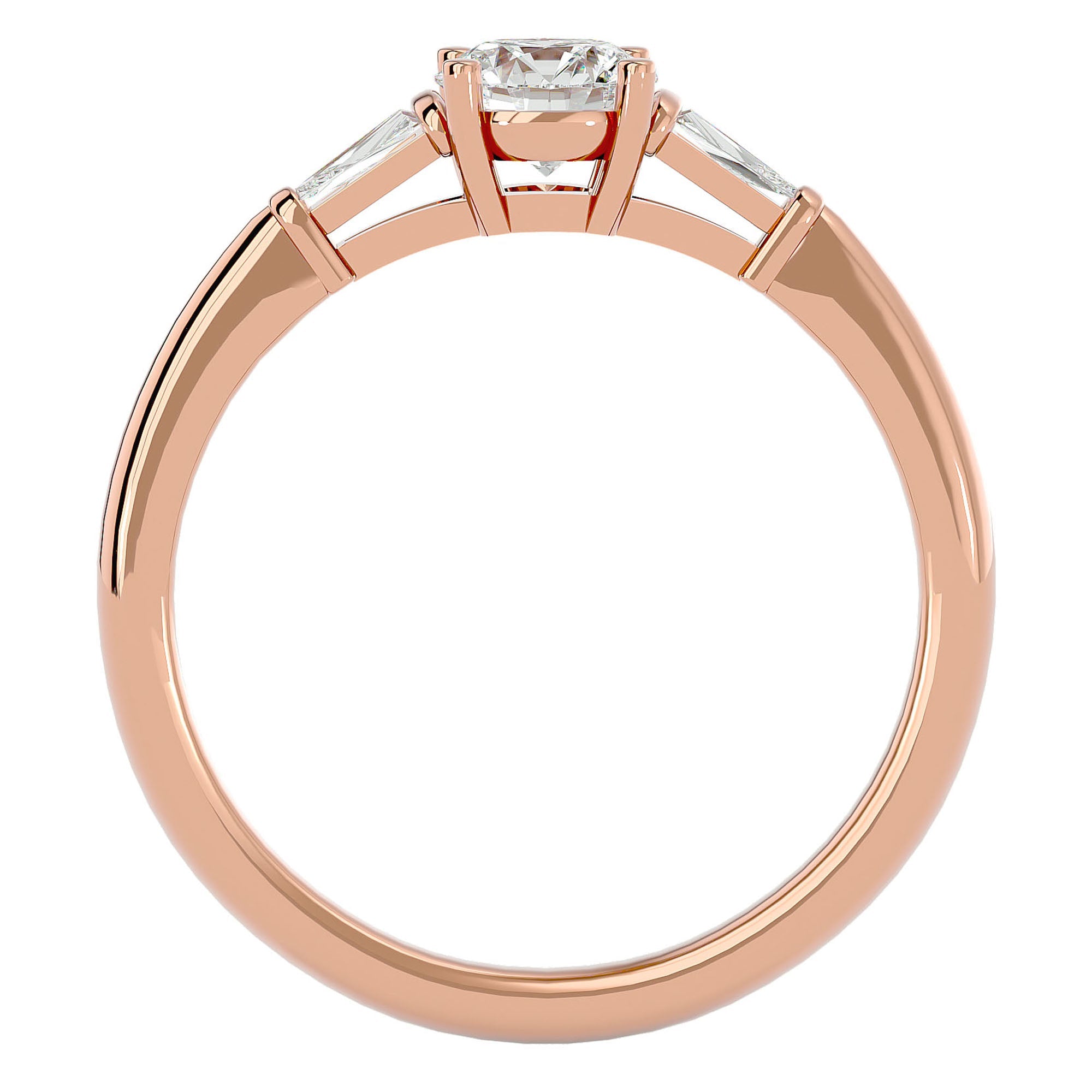 Inel de Logodnă Solitaire cu Diamant Natural de 0.69 ct din 18k Aur Roz - Castelo.ro