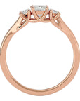 Inel de Logodnă din Aur 14k cu Trei Diamante Naturale In Forma De Prințesă de 0.59 ct din 14k Aur Roz - Castelo.ro