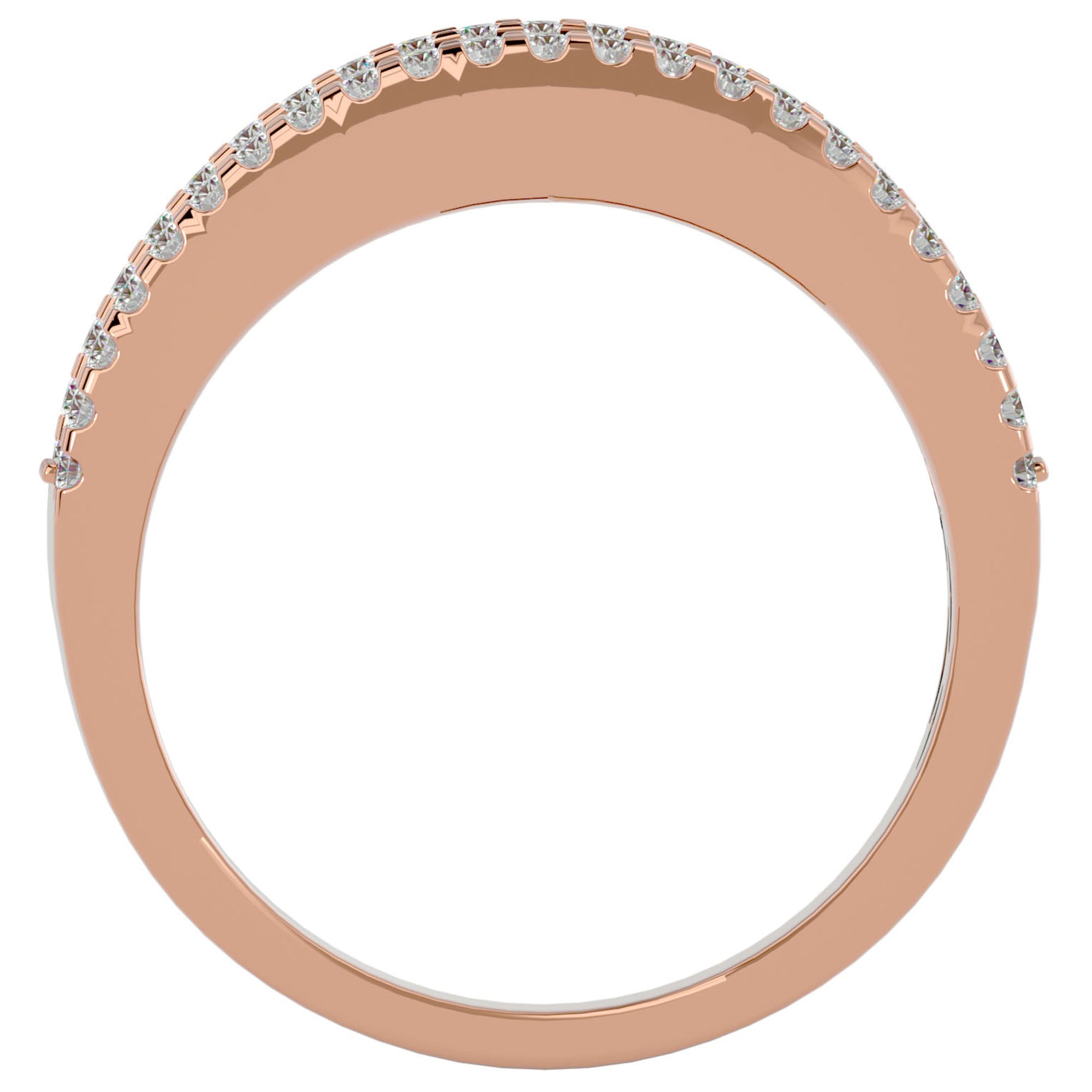 Inel Diademă din Aur 14k cu Diamante Create în Laborator în Montură Clasică de 0.30 ct din 14k Aur Roz - Castelo.ro