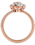 Inel de Logodnă Fleur din Aur 14k cu Diamante Naturale Halo Pavé de 1.64 ct din 14k Aur Roz - Castelo.ro