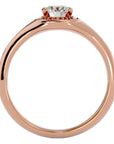 Inel de Logodnă Retro cu Diamante Create în Laborator Brilliant Halo de 0.54 ct din 18k Aur Roz - Castelo.ro