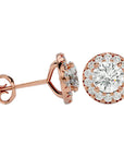 Cercei Delicați Aurora Cu Moissanite de 0.99 ct din 18k Aur Roz - Castelo.ro