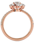Inel de Logodnă Fleur cu Moissanite Halo Pavé de 1.64 ct din 18k Aur Roz - Castelo.ro