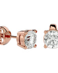 Cercei Stud Solitaire din Aur 14k cu Diamante Create în Laborator de 0.94 ct din 14k Aur Roz - Castelo.ro