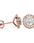 Cercei Delicați Aurora Cu Diamante Naturale de 0.99 ct din 18k Aur Roz - Castelo.ro
