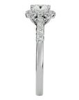 Inel de Logodnă Fleur Pavé cu Moissanite de 0.94 ct din Platina - Castelo.ro