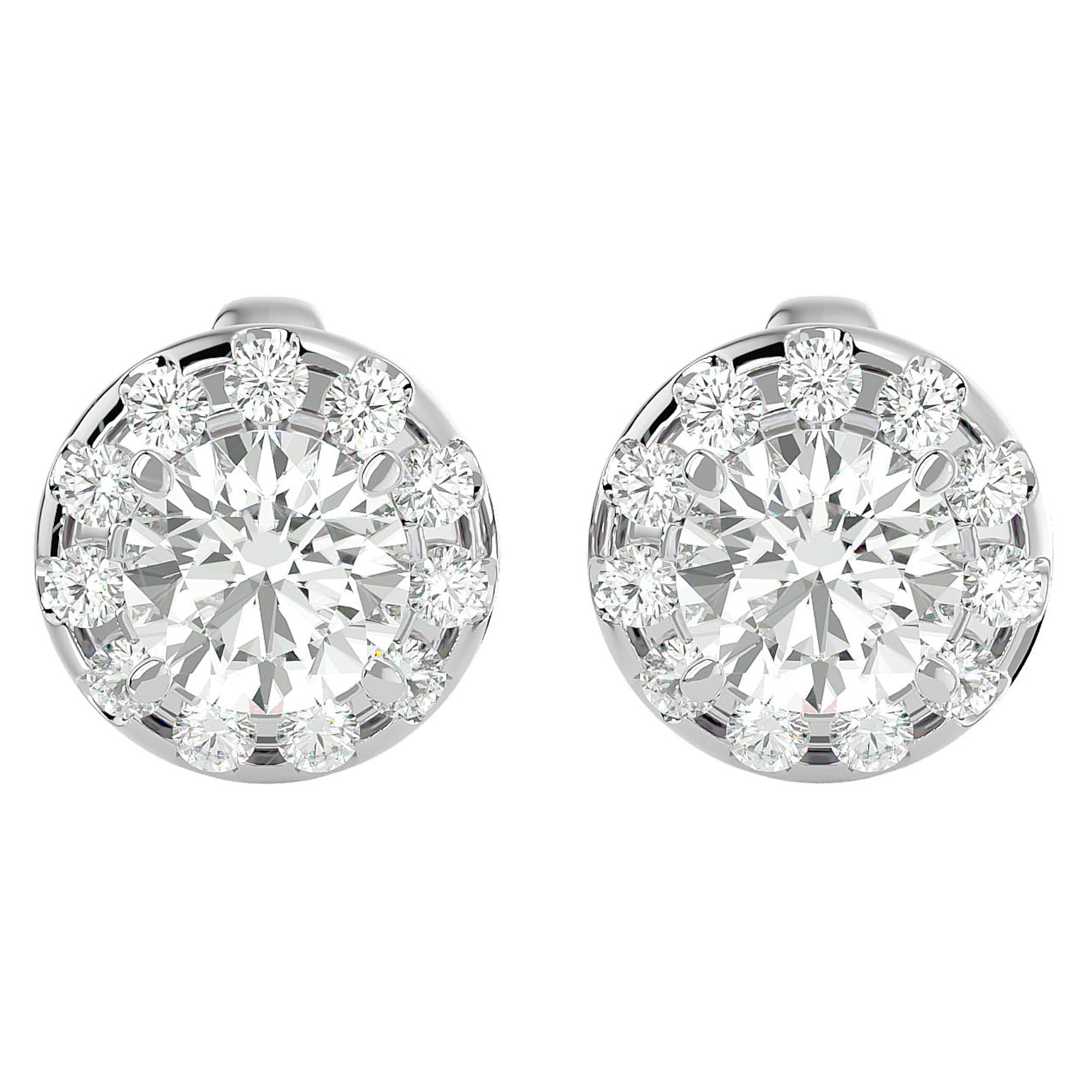 Cercei din Aur 14k Cu Moissanite Stud de 1.06 ct din 14k Aur Alb - Castelo.ro