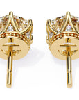 Cercei Stud Royal din Aur 14k Cu Diamante Naturale Tăietură Briliant de 2.6 ct din 14K Aur Galben - Castelo.ro