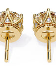 Cercei Stud Royal Cu Moissanite Tăietură Briliant de 2.6 ct din 18K Aur Galben - Castelo.ro