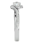 Inel de Logodnă din Aur 14k cu Moissanite Pavé în Spirală Eternă de 0.61 ct din 14k Aur Alb - Castelo.ro