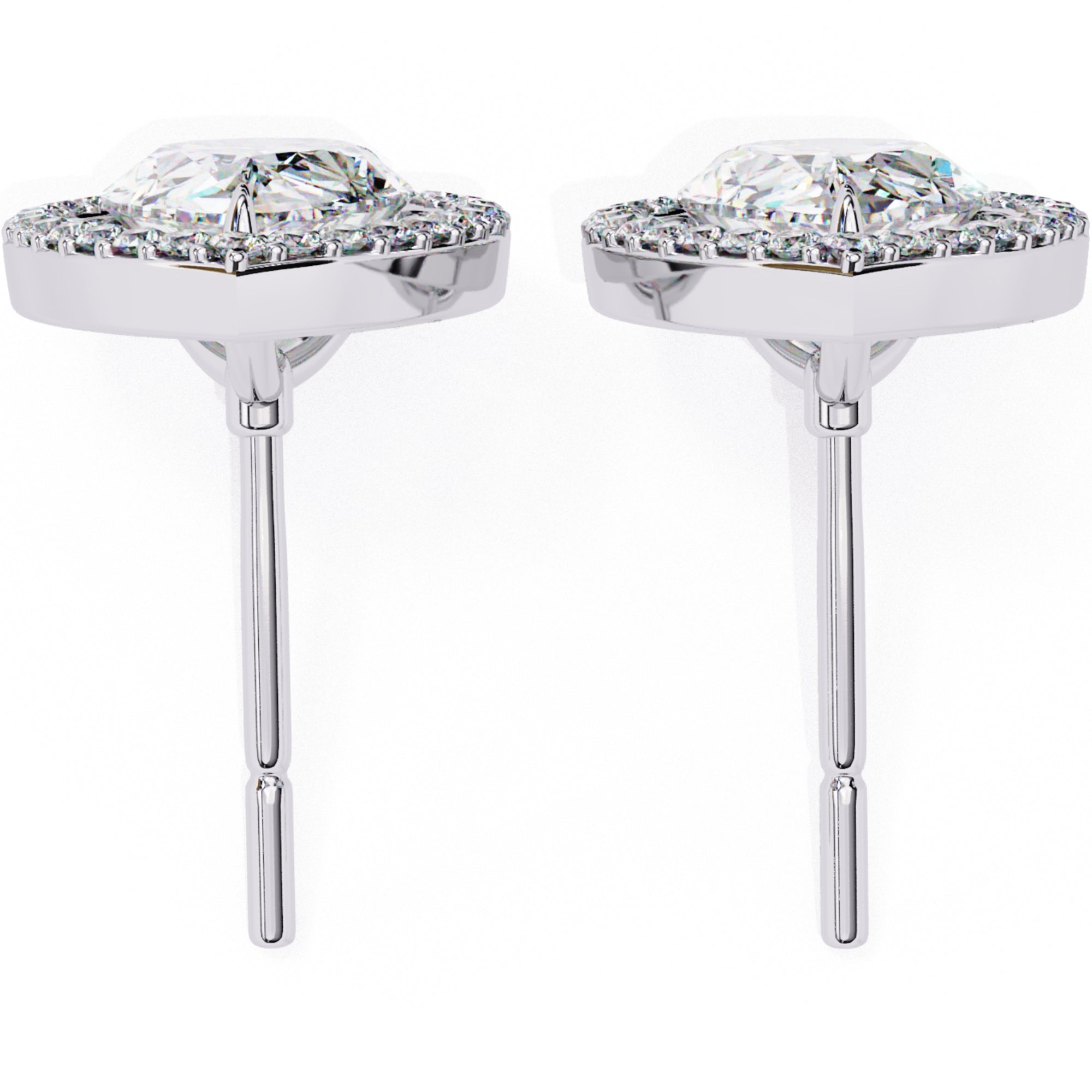 Cercei Stud Tear Drop din Aur 14k cu Moissanite de 0.81 ct din 14K Aur Alb - Castelo.ro