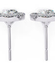 Cercei Stud Tear Drop din Aur 14k cu Moissanite de 0.81 ct din 14K Aur Alb - Castelo.ro