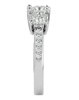 Inel de Logodnă din Aur 14k Trei Diamante Naturale Pavè de 2.20 ct din 14k Aur Alb - Castelo.ro