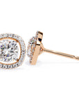 Cercei Stud Elsa cu Diamante Create în Laborator de 0.96 ct din 18K Aur Roz - Castelo.ro