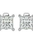 Cercei Stud Montură Prințesă din Aur 14k cu Diamant Creat în Laborator de 1 ct din 14k Aur Alb - Castelo.ro