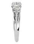 Inel de Logodnă din Aur 14k cu Trei Diamante Create în Laborator de 2.22 ct din 14k Aur Alb - Castelo.ro