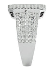 Inel Nobil din Aur 14k cu Diamante Create în Laborator Pavé de 1.53 ct din 14k Aur Alb - Castelo.ro