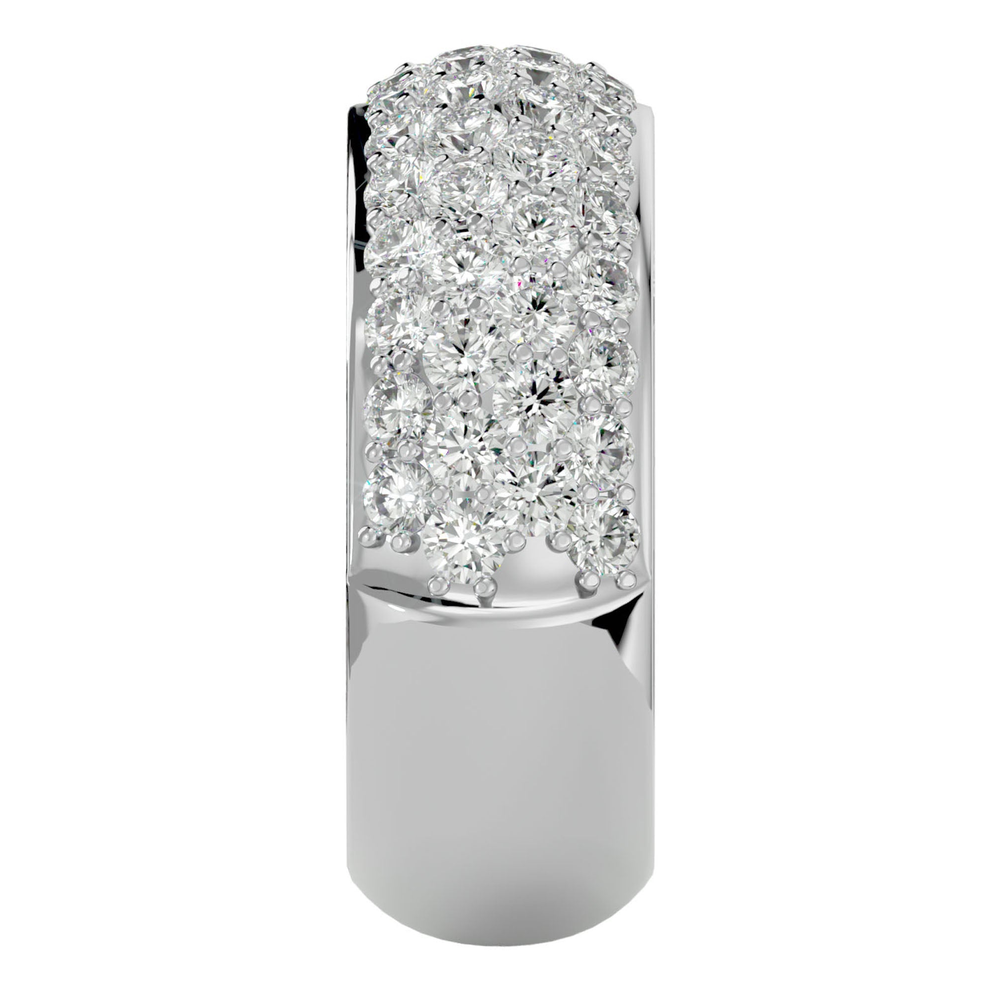 Inel Nupțial Pavé din Aur 14k cu Diamante Naturale de 1.87 ct din 14k Aur Alb - Castelo.ro