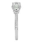 Inel de Logodnă cu Trei Moissanite Pavè de 1.80 ct din Platina - Castelo.ro
