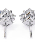 Cercei Stud Cu Diamante Naturale Tăietură Princess de 2 ct din - Castelo.ro