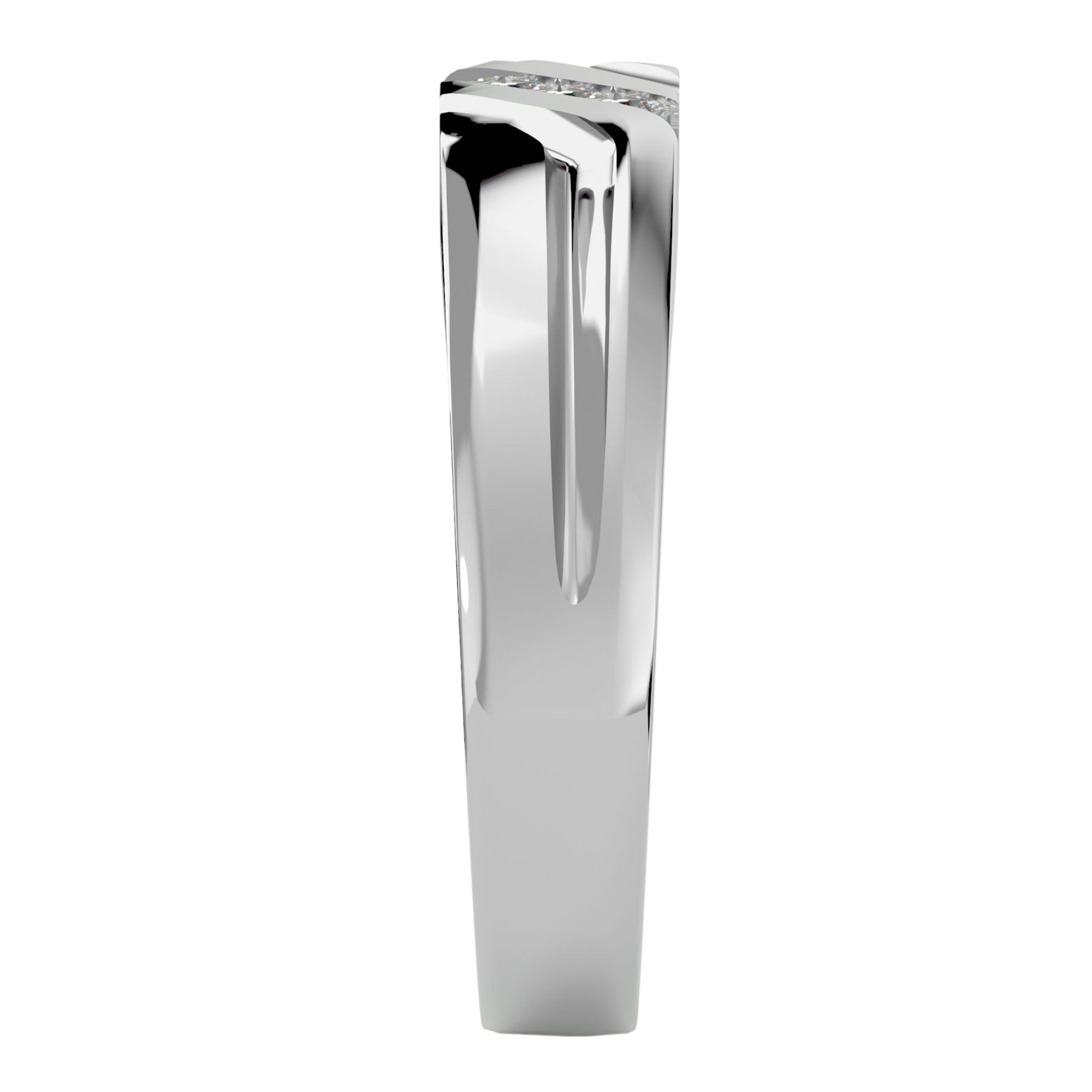 Verighetă cu Tăietură si Moissanite de 0.18 ct din Platina - Castelo.ro
