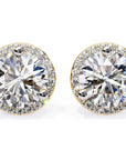 Cercei Stud Halo Dreams din Aur 14k cu Moissanite de 1.95 ct