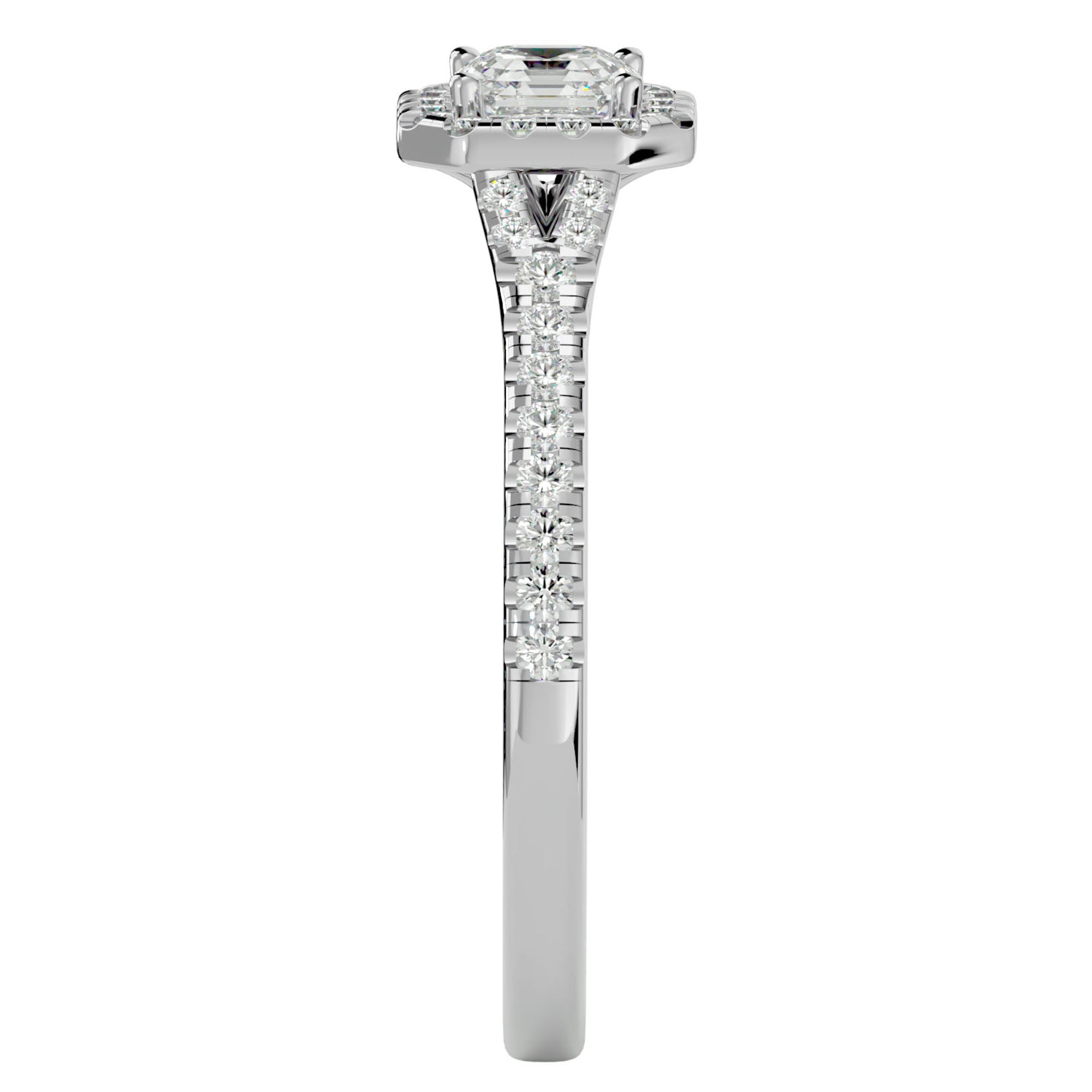 Inel de Logodnă Retro Pavé cu Diamante Naturale de 0.46 ct din Platina - Castelo.ro