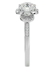 Inel de Logodnă Vintage din Aur 14k Cu Trei Diamante Naturale de 1.43 ct din 14k Aur Alb - Castelo.ro