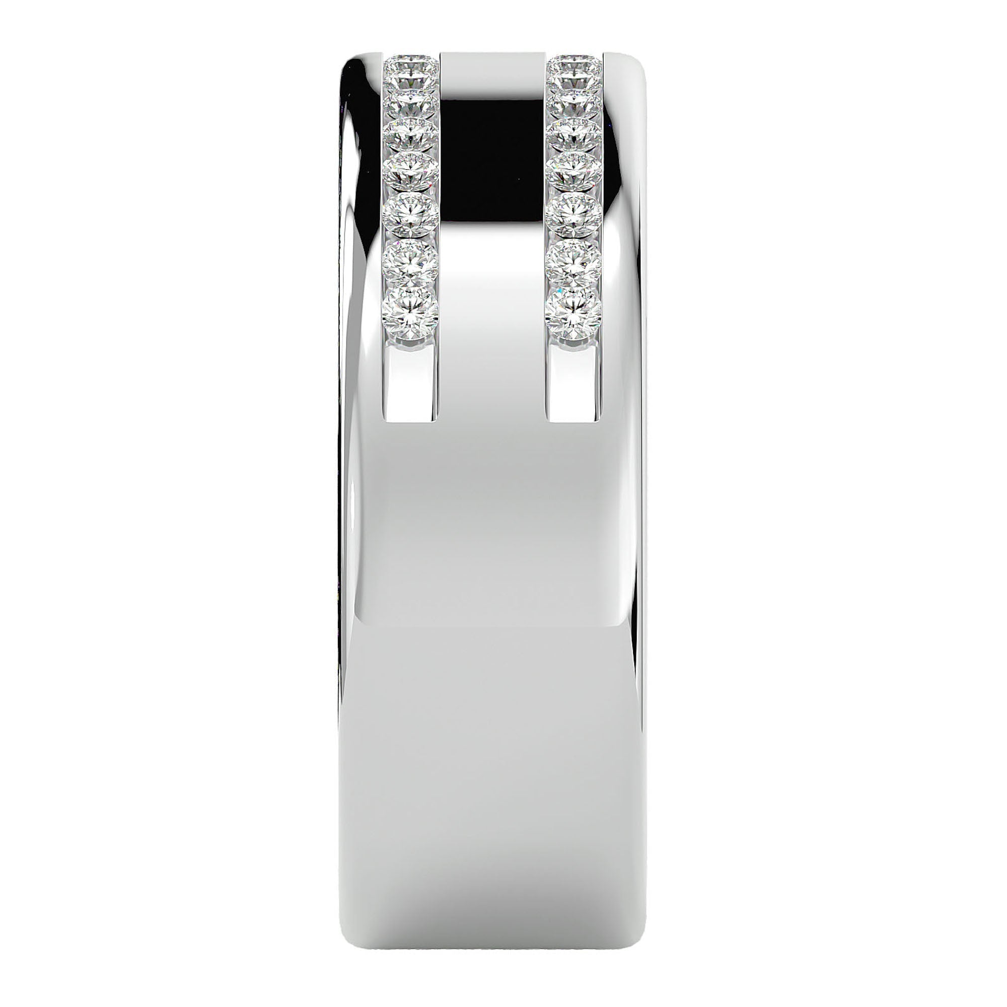 Verighetă Solène Cu Două Rânduri De Diamante Create în Laborator de 0.46 ct din Platina - Castelo.ro