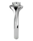Inel de Logodnă Retro din Aur 14k cu Diamante Naturale Brilliant Halo de 0.54 ct din 14k Aur Alb - Castelo.ro