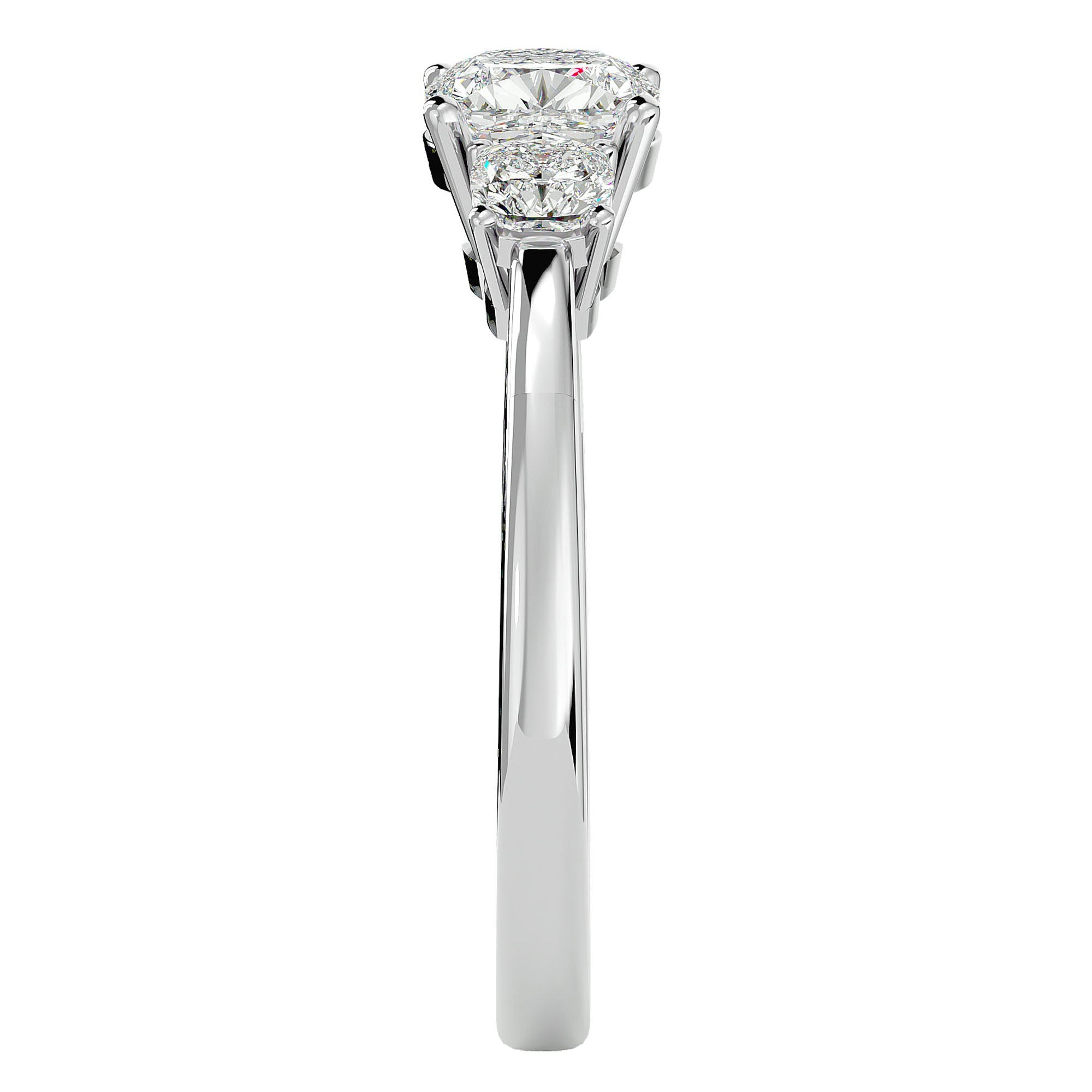 Inel de Logodnă Solitaire cu Trei Diamante Naturale de 1.57 ct din Platina - Castelo.ro