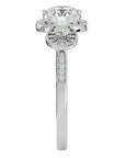 Inel de Logodnă Vintage Cu Trei Moissanite de 1.43 ct din Platina - Castelo.ro
