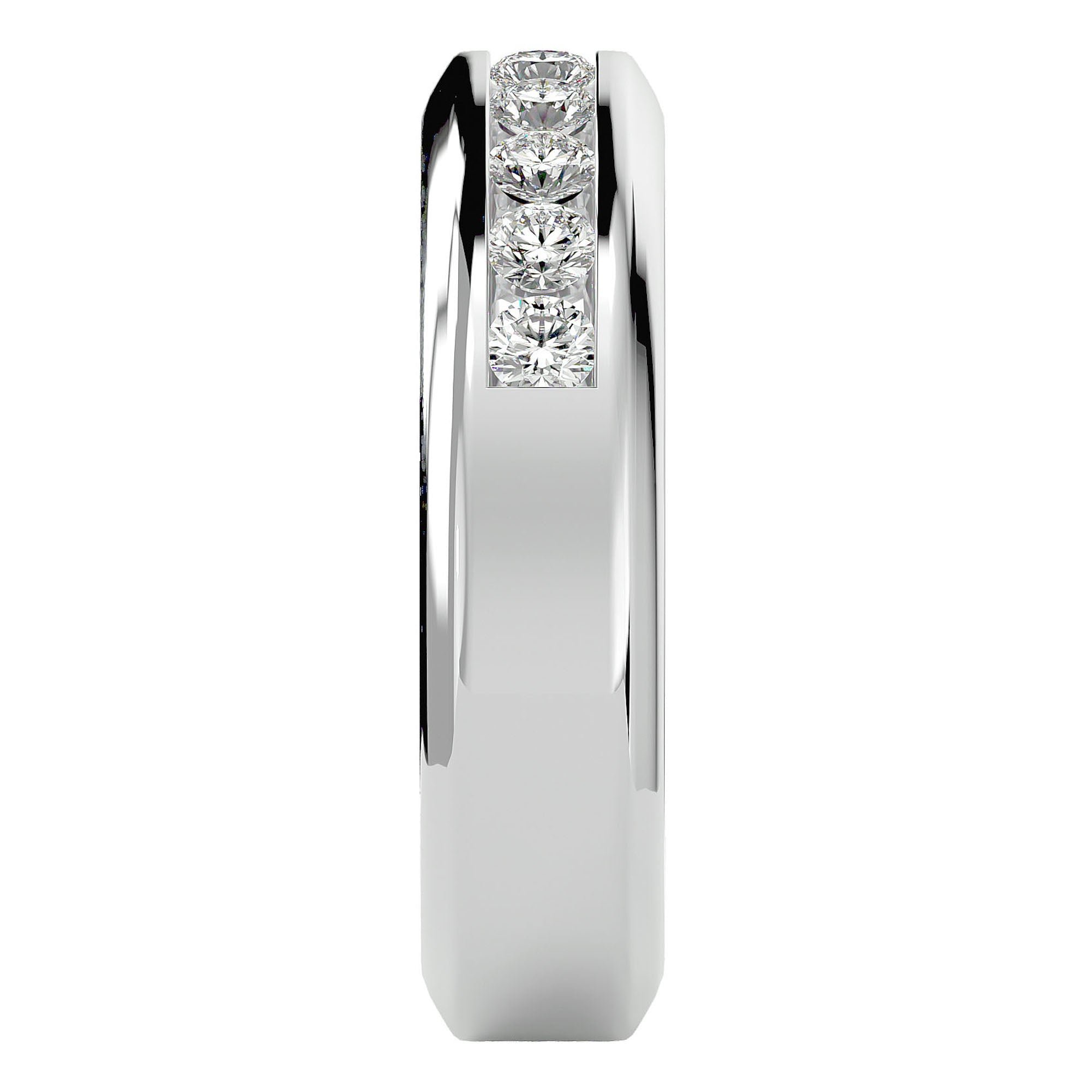 Verighetă Chloé cu Bandă De Moissanite de 0.74 CT din Platina - Castelo.ro