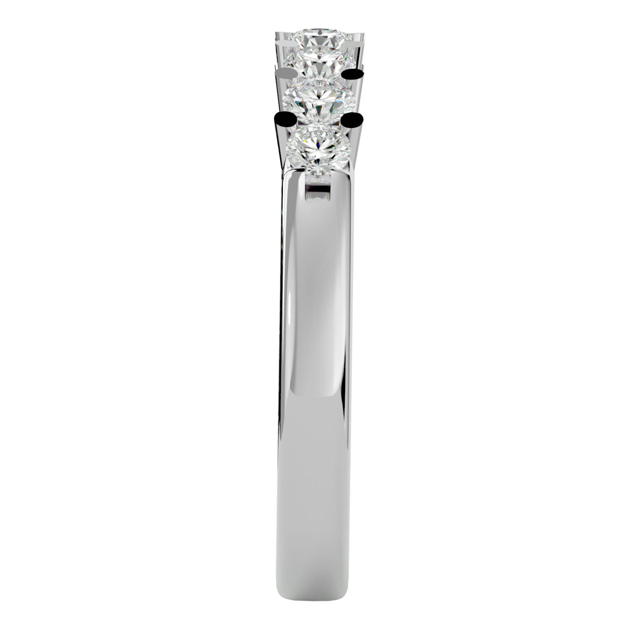 Inel Eternity din Aur 14k Cu 7 Diamante Naturale de 0.53 ct din 14k Aur Alb - Castelo.ro