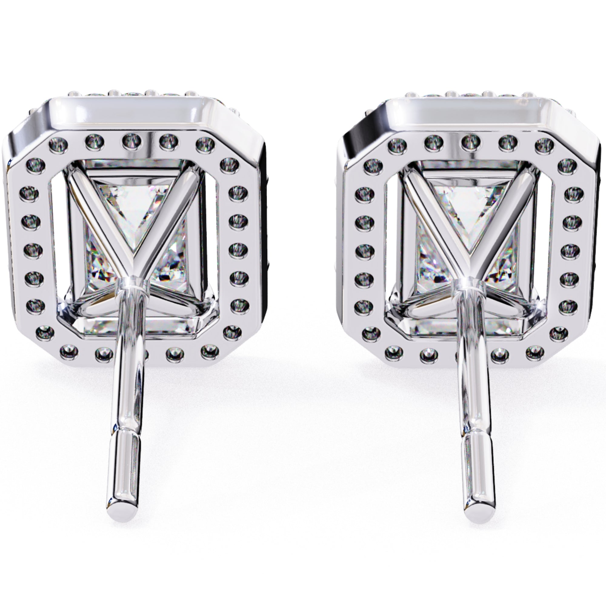 Cercei Stud Louvre Radiant cu Diamante Create în Laborator de 0.86 ct din - Castelo.ro