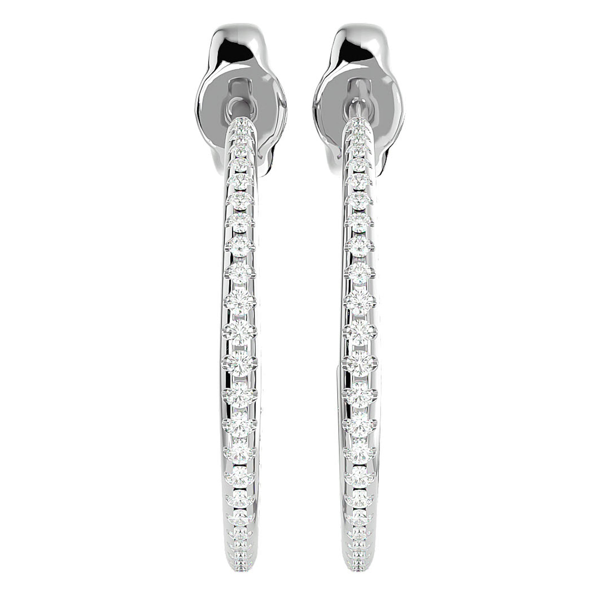 Cercei Cununa Nobilă din Aur 14k cu Moissanite de 0.38 ct din 14k Aur Alb - Castelo.ro